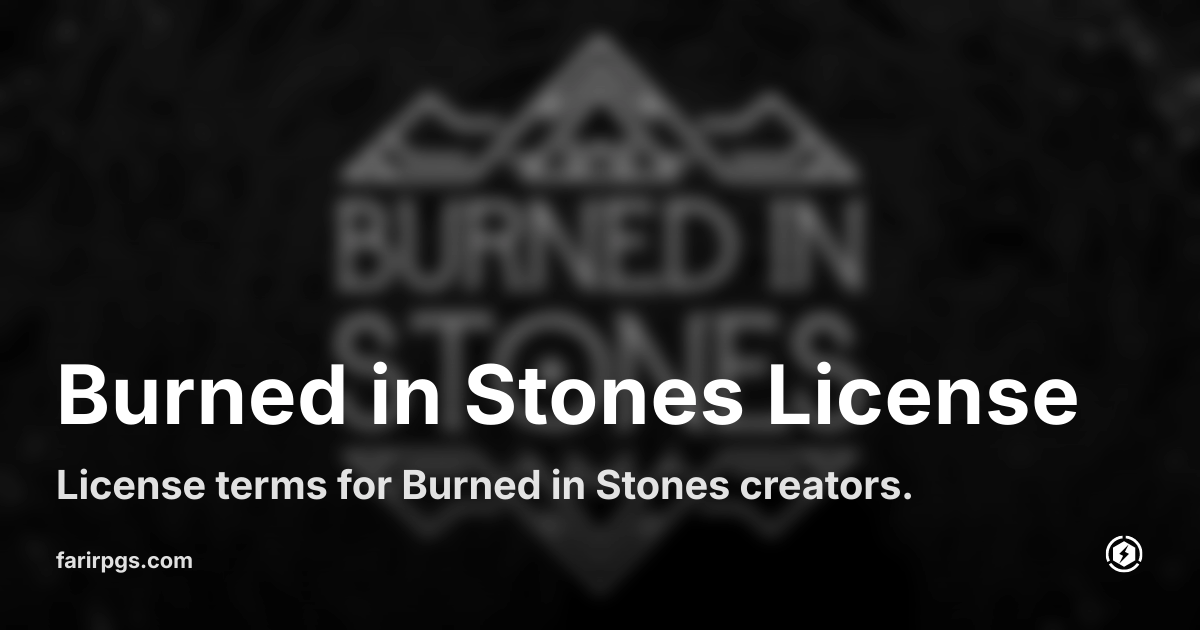 OG image preview for Burned in Stones License