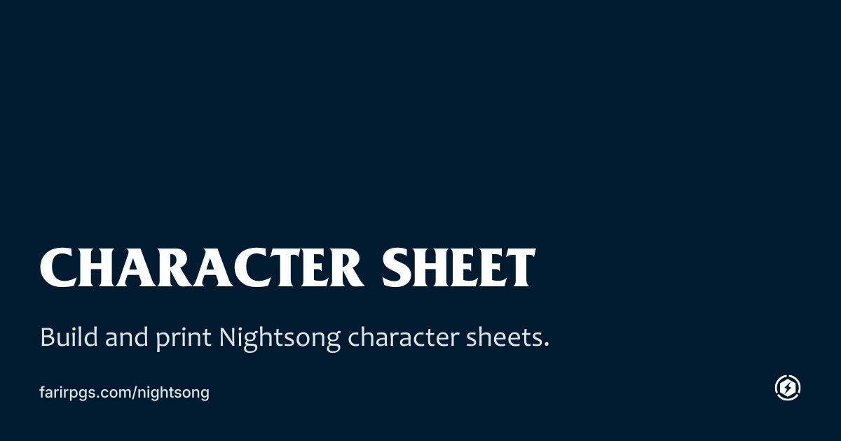 OG image preview for Character Sheet - Nightsong